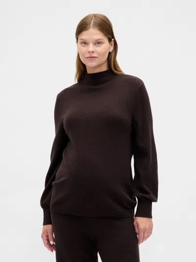 Gap Maternity Cashsoft Turtleneck Sweater In Brown