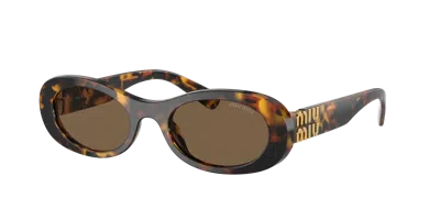 Miu Miu Mu 06zs Havana Sunglasses In Brown