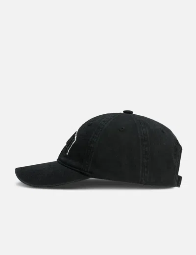 Ganni Womens Black Brand-embroidered Cotton-canvas Cap In Black