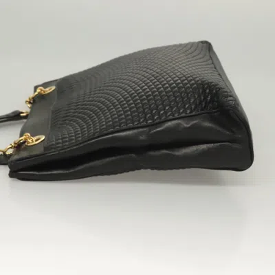 Pre-owned Bally Quilted Black Leather Tote Bag ()