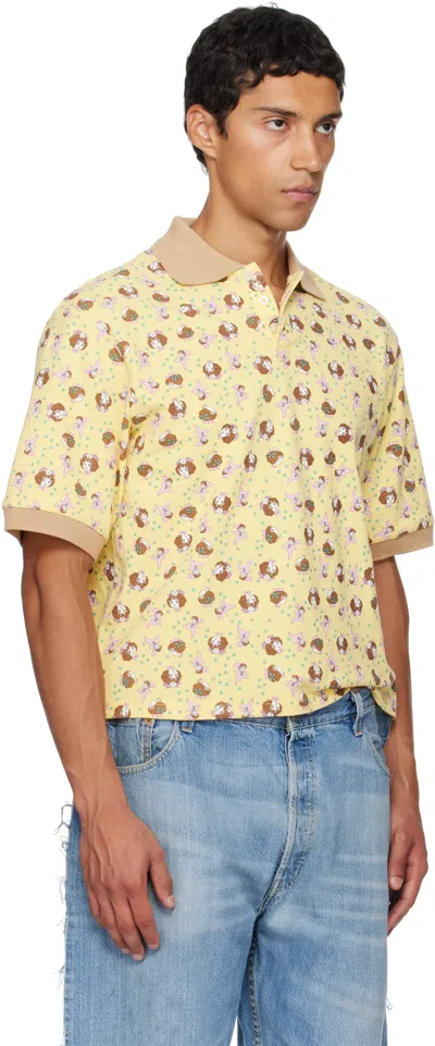 Ashley Williams Yellow Printed Polo In Yellow