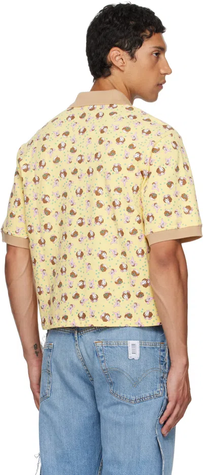 Ashley Williams Yellow Printed Polo In Yellow