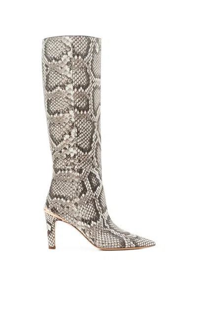 Gabriela Hearst Aura High Heel Stiletto Tall Boot In Black & White Inversa™ Snakeskin In Multi