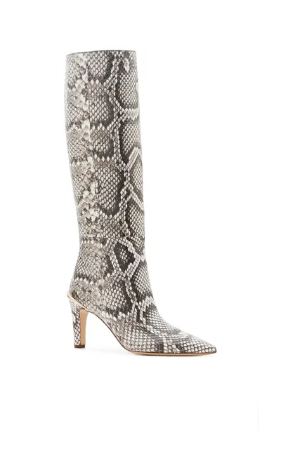 Gabriela Hearst Aura High Heel Stiletto Tall Boot In Black & White Inversa™ Snakeskin In Multi