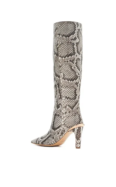 Gabriela Hearst Aura High Heel Stiletto Tall Boot In Black & White Inversa™ Snakeskin In Multi