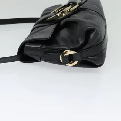 Pre-owned Bulgari Chandra Black Leather Shoulder Bag ()