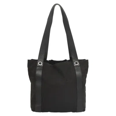 Pre-owned Bulgari Logo Mania Black Nylon Shoulder Bag ()