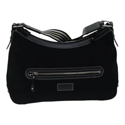 Pre-owned Burberry Blue Label Black Canvas Shoulder Bag ()