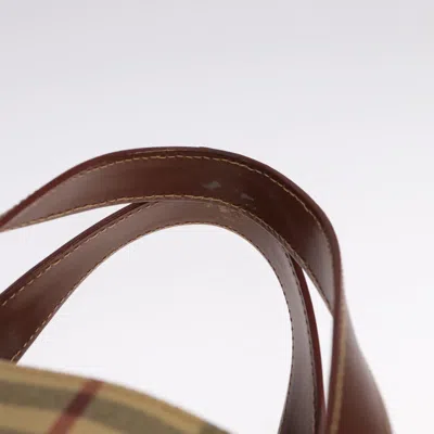 Pre-owned Burberry Haymarket Beige Leather Tote Bag ()