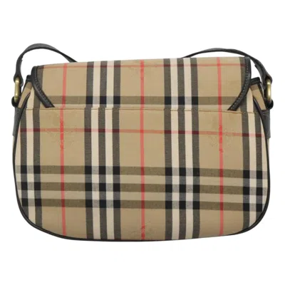 Pre-owned Burberry Nova Check Beige Canvas Shoulder Bag ()