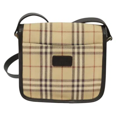 Pre-owned Burberry Nova Check Beige Canvas Shoulder Bag ()