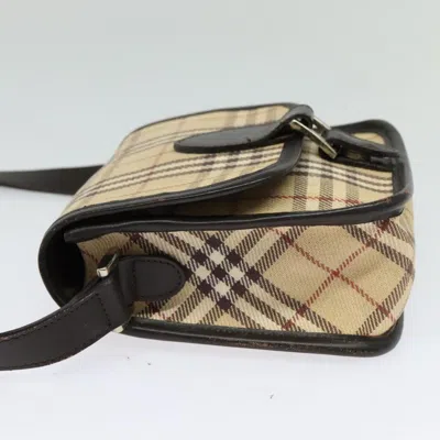 Pre-owned Burberry Nova Check Beige Canvas Shoulder Bag ()