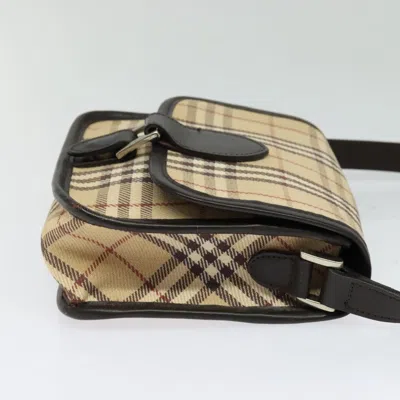 Pre-owned Burberry Nova Check Beige Canvas Shoulder Bag ()