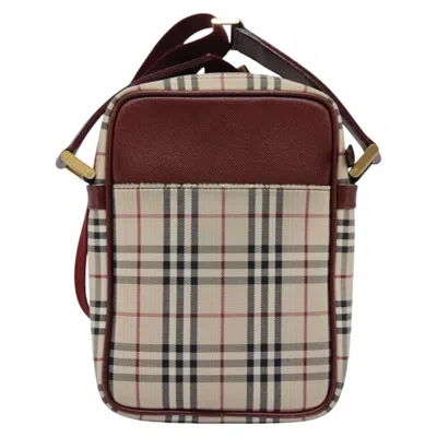 Pre-owned Burberry Nova Check Beige Canvas Shoulder Bag ()