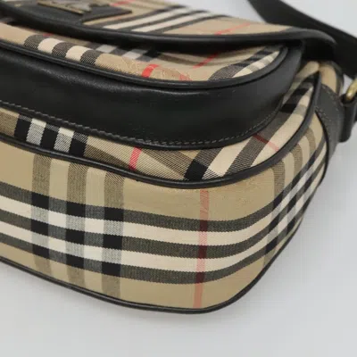 Pre-owned Burberry Nova Check Beige Canvas Shoulder Bag ()