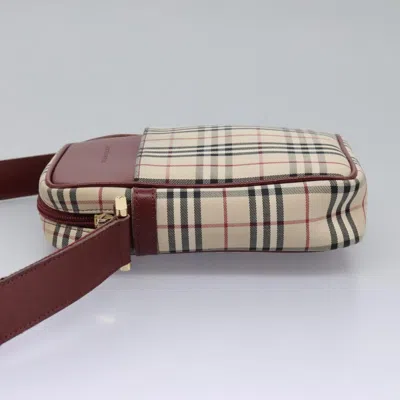 Pre-owned Burberry Nova Check Beige Canvas Shoulder Bag ()