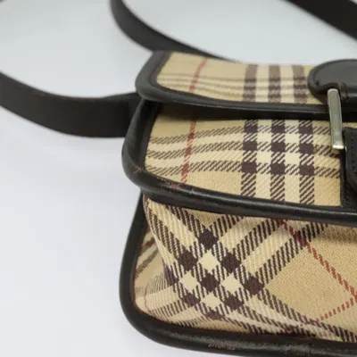 Pre-owned Burberry Nova Check Beige Canvas Shoulder Bag ()