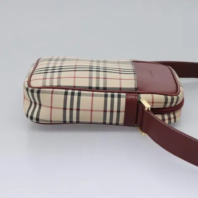Pre-owned Burberry Nova Check Beige Canvas Shoulder Bag ()