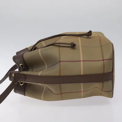 Pre-owned Burberry Nova Check Beige Canvas Shoulder Bag ()