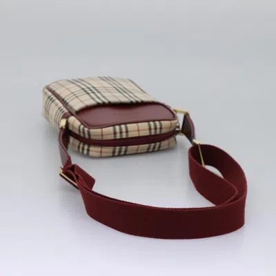 Pre-owned Burberry Nova Check Beige Canvas Shoulder Bag ()