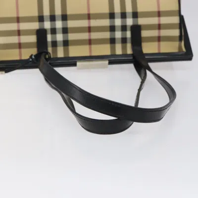 Pre-owned Burberry Nova Check Beige Canvas Shoulder Bag ()