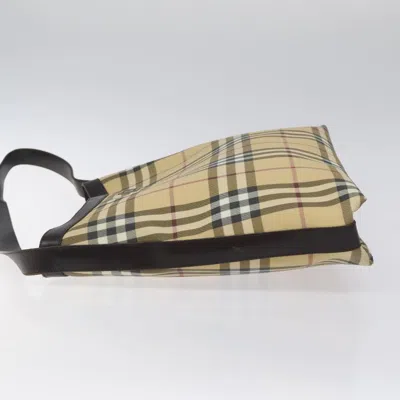 Pre-owned Burberry Nova Check Beige Canvas Shoulder Bag ()