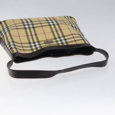 Pre-owned Burberry Nova Check Beige Canvas Shoulder Bag ()