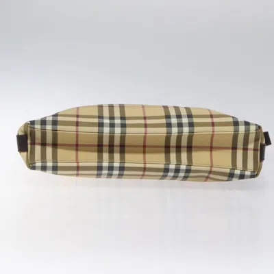 Pre-owned Burberry Nova Check Beige Canvas Shoulder Bag ()
