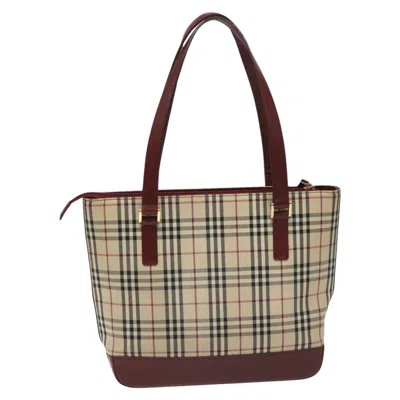 Pre-owned Burberry Nova Check Beige Canvas Tote Bag ()