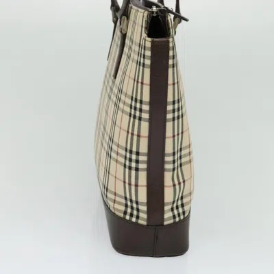 Pre-owned Burberry Nova Check Beige Canvas Tote Bag ()