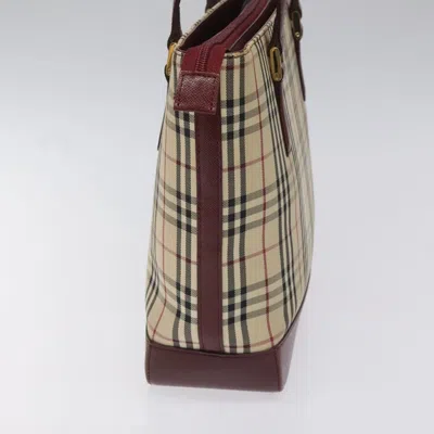 Pre-owned Burberry Nova Check Beige Canvas Tote Bag ()