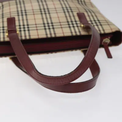 Pre-owned Burberry Nova Check Beige Canvas Tote Bag ()