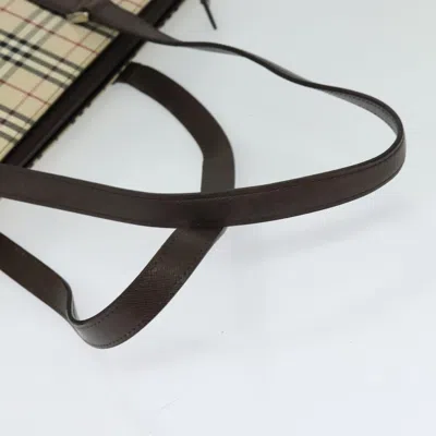 Pre-owned Burberry Nova Check Beige Canvas Tote Bag ()