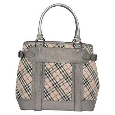 Pre-owned Burberry Nova Check Beige Canvas Tote Bag ()