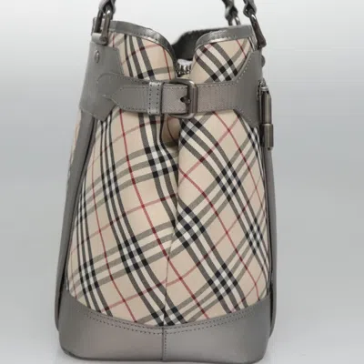 Pre-owned Burberry Nova Check Beige Canvas Tote Bag ()