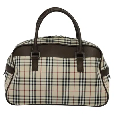Pre-owned Burberry Nova Check Beige Canvas Tote Bag ()