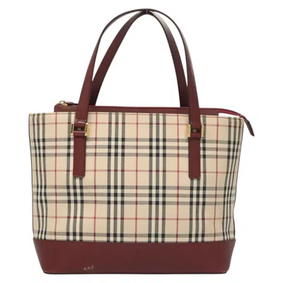 Pre-owned Burberry Nova Check Beige Canvas Tote Bag ()