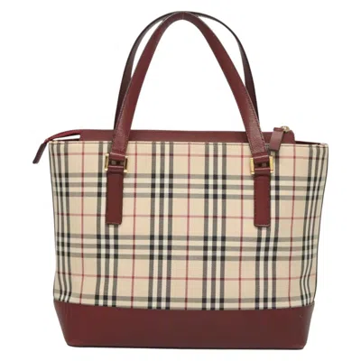 Pre-owned Burberry Nova Check Beige Canvas Tote Bag ()
