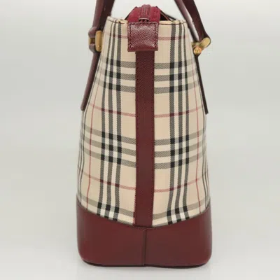 Pre-owned Burberry Nova Check Beige Canvas Tote Bag ()