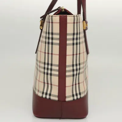 Pre-owned Burberry Nova Check Beige Canvas Tote Bag ()