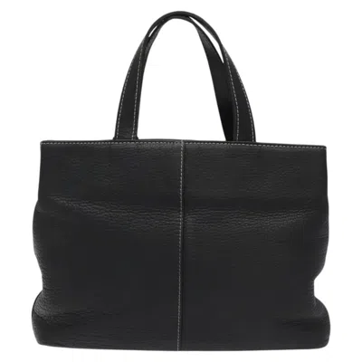 Pre-owned Burberry Nova Check Black Leather Tote Bag ()