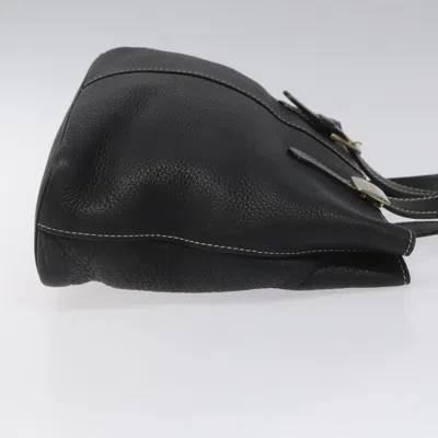 Pre-owned Burberry Nova Check Black Leather Tote Bag ()