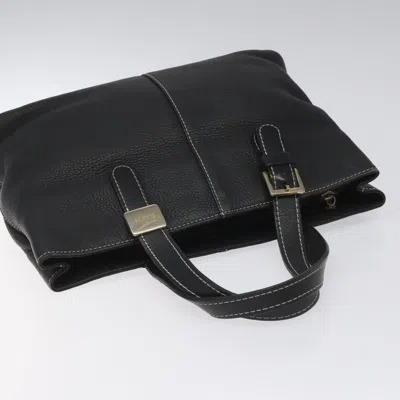 Pre-owned Burberry Nova Check Black Leather Tote Bag ()