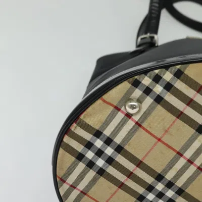 Pre-owned Burberry Nova Check Black Nylon Shoulder Bag ()