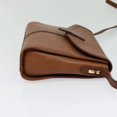 Pre-owned Burberry Nova Check Brown,gold Leather Shoulder Bag ()