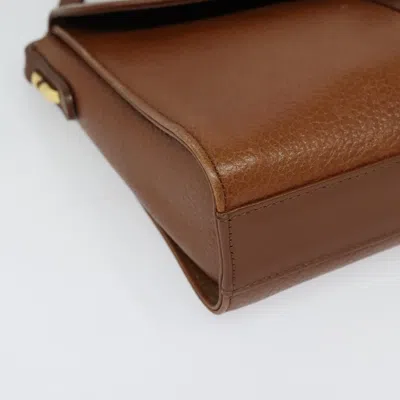 Pre-owned Burberry Nova Check Brown,gold Leather Shoulder Bag ()