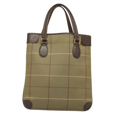 Pre-owned Burberry Nova Check Tote Khaki Canvas Tote Bag ()