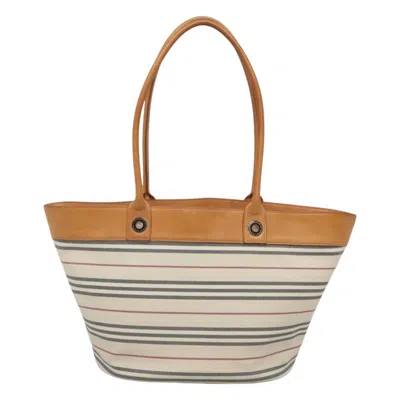 Pre-owned Burberry White Canvas Shoulder Bag ()