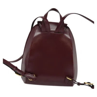 Pre-owned Cartier Must Line Burgundy Leather Backpack Bag ()