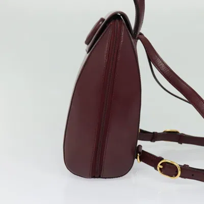 Pre-owned Cartier Must Line Burgundy Leather Backpack Bag ()
